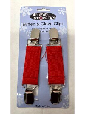 Snow Stoppers Mitten & Glove Clips Red